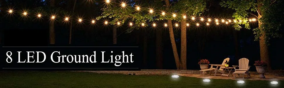 Lâmpada do Gramado Caminho de Chão em Aço Inoxidável à Prova Luz para Jardim ao ar Kohree Solar Subterrânea Enterrado Piso Livre d' Água Ip65 8 4pcs Led 7 Ao Ar Livre Caminho de Chão Em