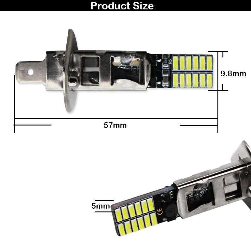 IJDM автомобиля 12 V 6000 k белый 24-SMD-4014 H3 светодиодный лампы для противотуманных фар или H1 светодиодный для автомобилей дневного лампы красный желтый синий голубой лед