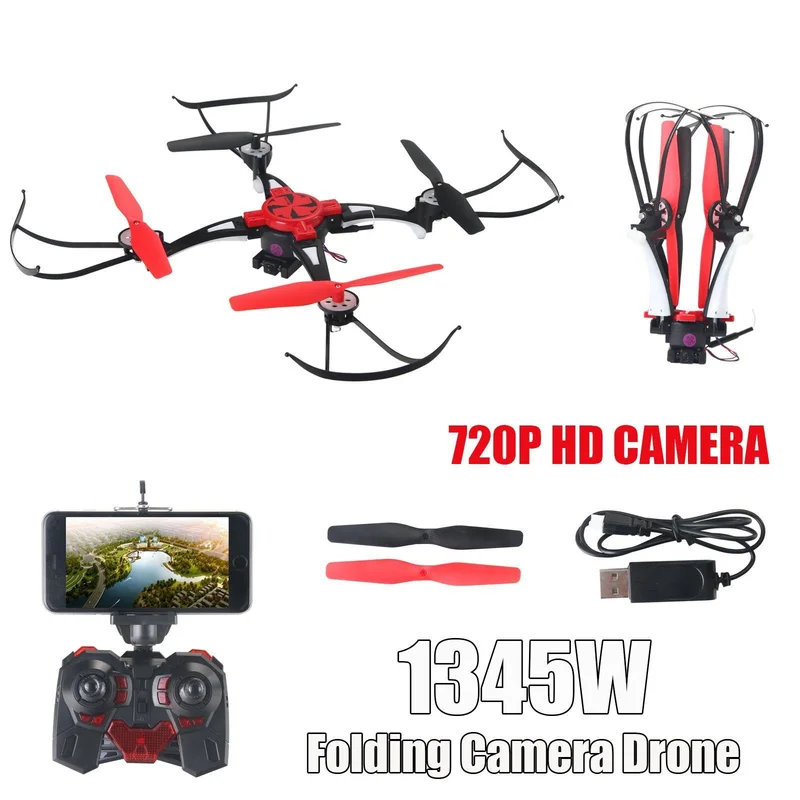

6Axis Gyro Folding RC Quadcopter 720P HD 2.4G 4CH RC Drone with 2.0MP HD WIFI Camera Drone FPV Helicopter Remote Control Toys