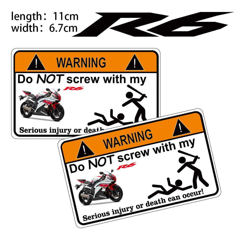 

KODASKIN Motorcycle Cheap 2D Creative Warning Sticker Decal for YAMAHA R6