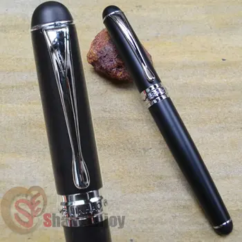 

JINHAO X750 FROSTED BLACK AND SILVER BROAD NIB FOUNTAIN PEN FREE SHIPPING