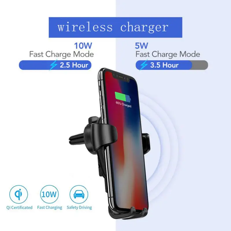 10W Car Wireless Charger Car Air Outlet Stand Holder Bracket For iPhone X XS XR 8 Samsung S10 S9 Xiaomi 9 Holder Stand