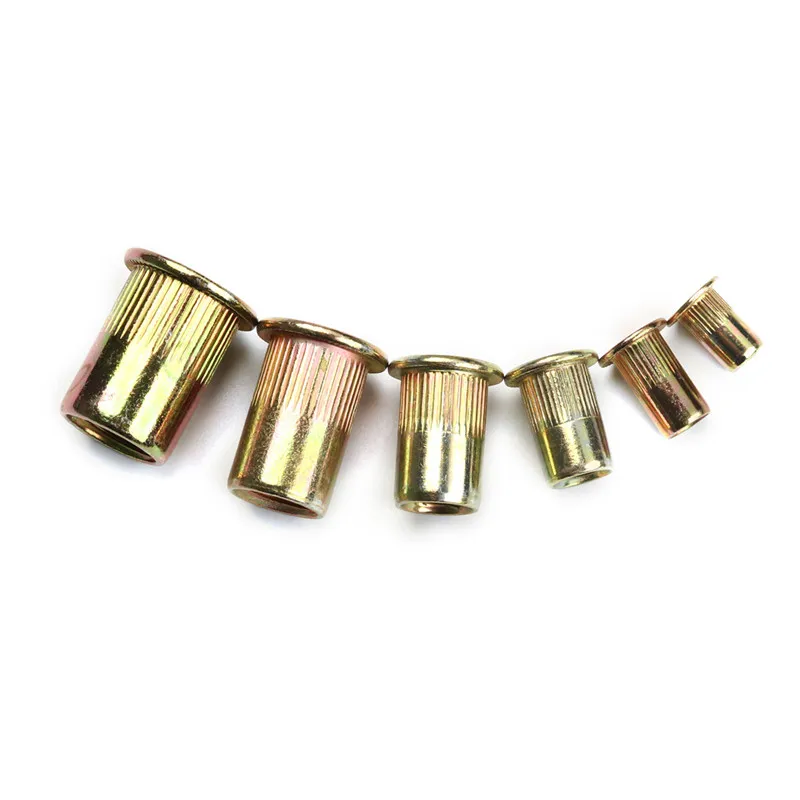 aço carbono cabeça plana rebite porcas conjunto