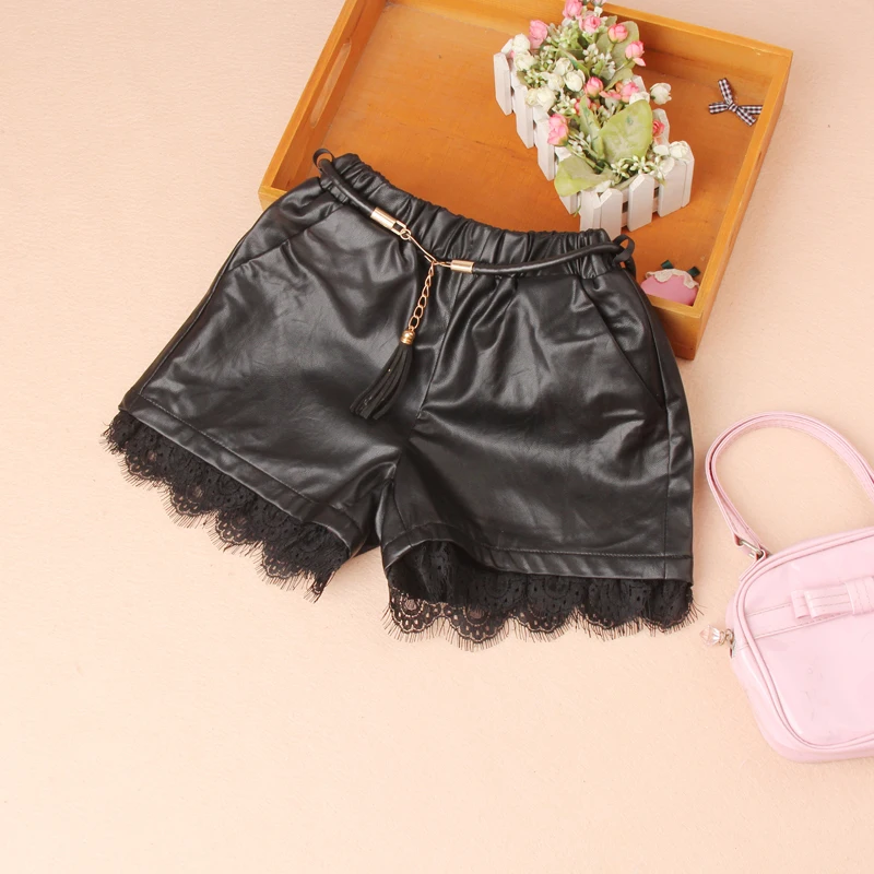 

2019 Winter girls shorts kids clothes children clothing lace patchwork velvet all-matched casusal shorts girls clothes 2-16Y