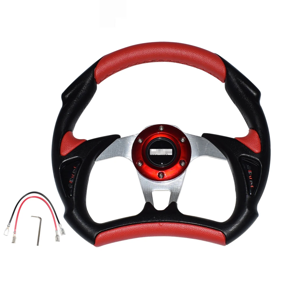 320mm 13inch PU leather Automobile Sport Racing Car Steering Wheel Steering-Wheel Auto Styling Black Red Silver Blue