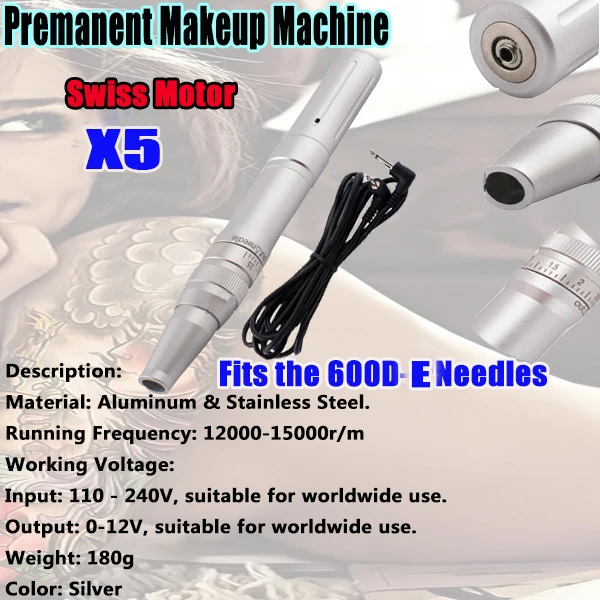 New Arrival Design X5 Pro Permanent Makeup Machine Rotary Tattoo Machine Gun with Power Cord Kits