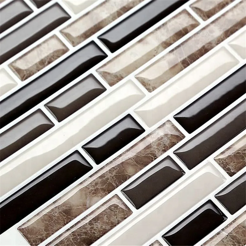 Наклейка на стену белая серая мраморная мозаика клей для кухни ванной дома