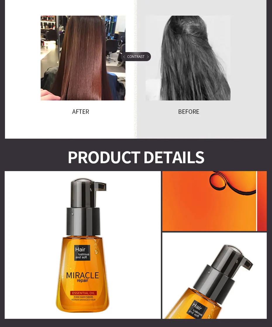 LAIKOU Morocco Essential oil Hair Repair Essence Products Deep Nourishing Hair care Multi-functional Hair Treatment Liquid 70ml