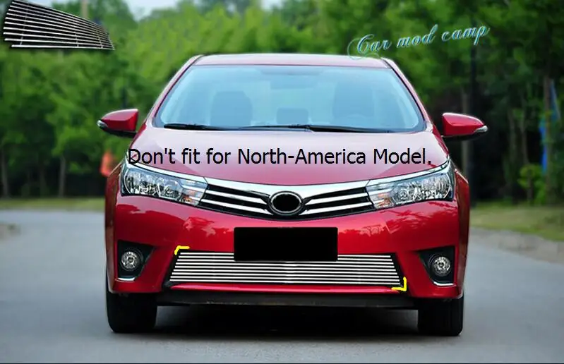 

For Toyota Corolla 2014 2015 2016 Sedan (Not fit for North-America Model) Stainless Front Bottom Grille Grid Cover Trim 1pcs