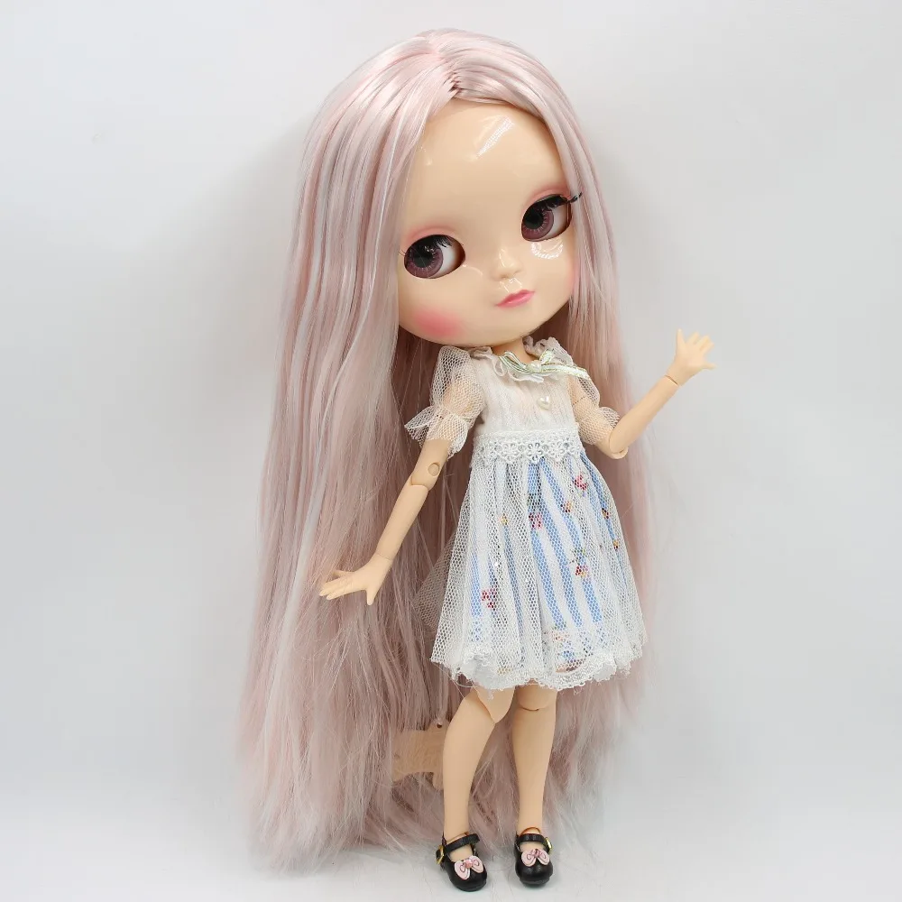 

Icy doll 280BL6909/1010 pink mix blue hair silver joint azone body without bangs 1/6 30cm gift toy