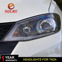 Автомобильный Стайлинг корпус передней фары для Nissan TIIDA фары TIIDA светодиодный фары DRL Объектив Двойной Луч Биксенон HID