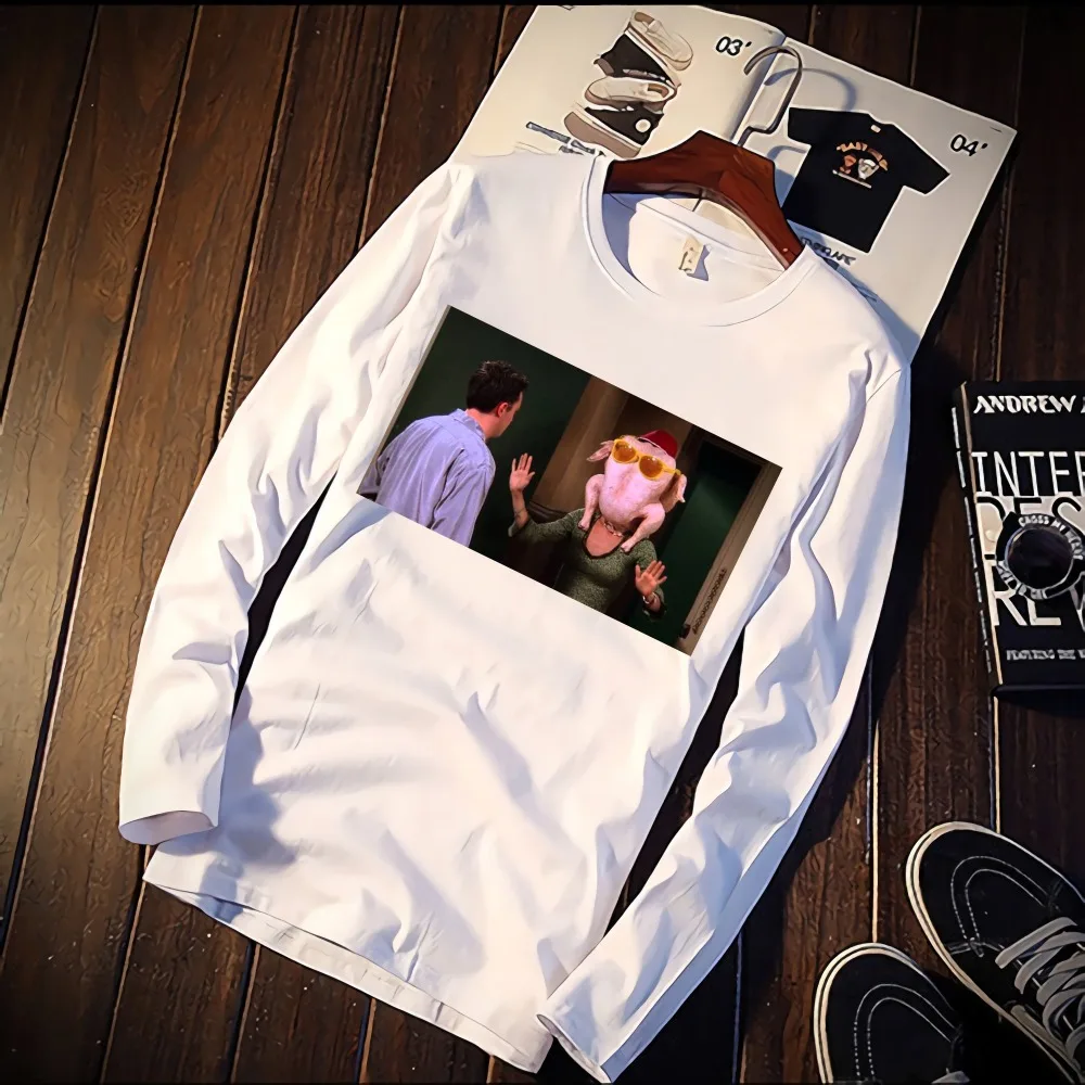 

2019 Pure Cotton TShirt Friends TV Play Funny Art Printed Long Sleeve Fashion Casual Tops & Tees Brand Unisex Clothing