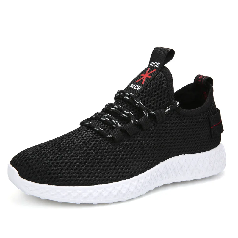 

2019 breathable and comfortable casual shoes fashion men's canvas shoes with men's sports shoes flying woven running shoes #1043