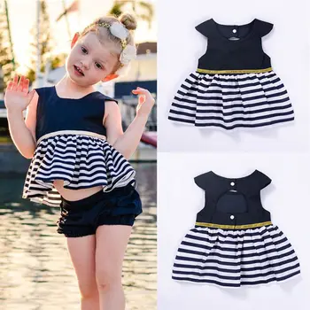 

Newborn Baby Girls Party Princess Pageant Tutu Dress Kid Toddler Navy Blue Dresses