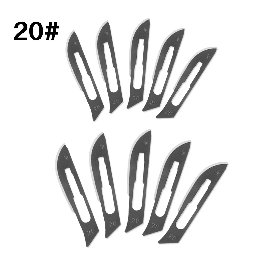 20#21#22#23#1 шт. нож для скальпеля с 10 хирургическими скальпельными лезвиями, хирургический нож для животных, PCB резной нож - Цвет: 20blade