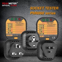 PEAKMETER PM6860 series Socket Tester 110v/220V with GFCI RCD test Automatic electricity diagnostic detector tester