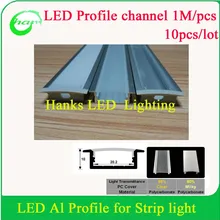 10 шт. 1 м/шт. светодиодный алюминиевый канал с молоком/прозрачная крышка для двойной ряд полосы света