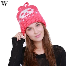 Womail, Женская Теплая Вязаная Зимняя шерстяная вязаная Лыжная шапка, шапки с черепом, шапка с ворсом, зимние шапки для женщин,, Dec26