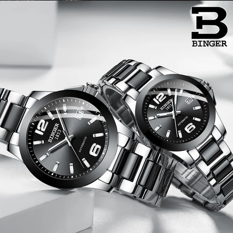 Amantes de Cerâmica Pulseira de Relógio de Pulso Relógio para Mulheres de Negócios Simples Moda Masculina Calendário Relógios Automáticos Auto-liquidação Analógico