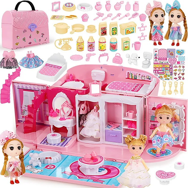 

Girl Dreams Handbag Play House Princess Toy Handbag Bedroom Kitchen Play House Birthday Gift Children's Girls Toys 3-6-10-12 Old