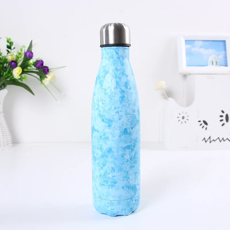 Творческий Нержавеющая сталь бутылка для воды BPA бесплатно пива Чай Кофе термос Портативный путешествия спортивные бутылки для воды изотермическая чашка - Цвет: D