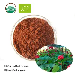 USDA и EC сертифицированный органический красный экстракт женьшеня Panax 20:1 гинсенозид