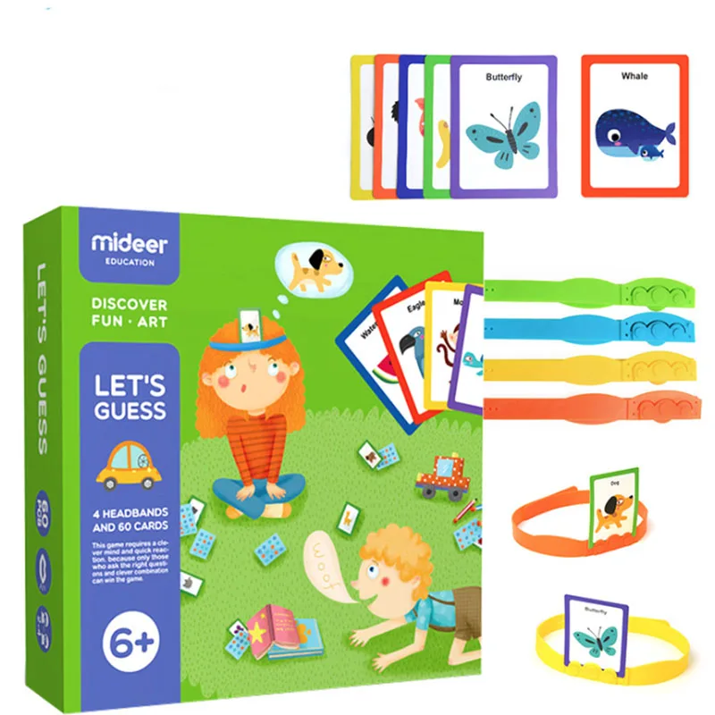 Mideer Let's игра на угадывание вы планируете угадаю Обучающие игрушки когнитивные карточки взаимодействие между родителями и детьми Настольная игра
