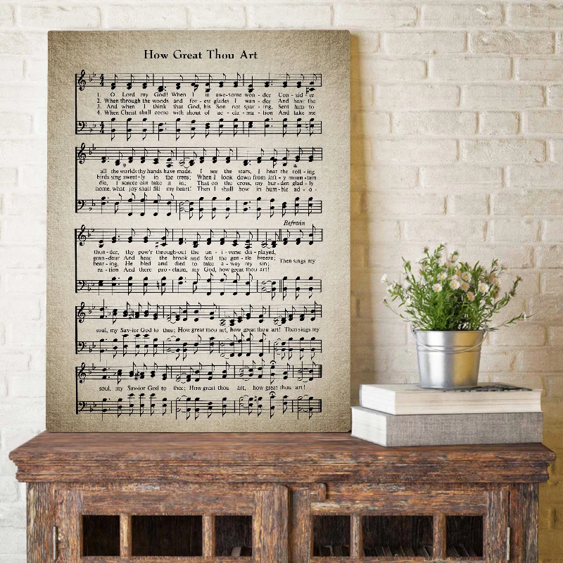 Hymnal Sheet Music Art Print Living Room Decor