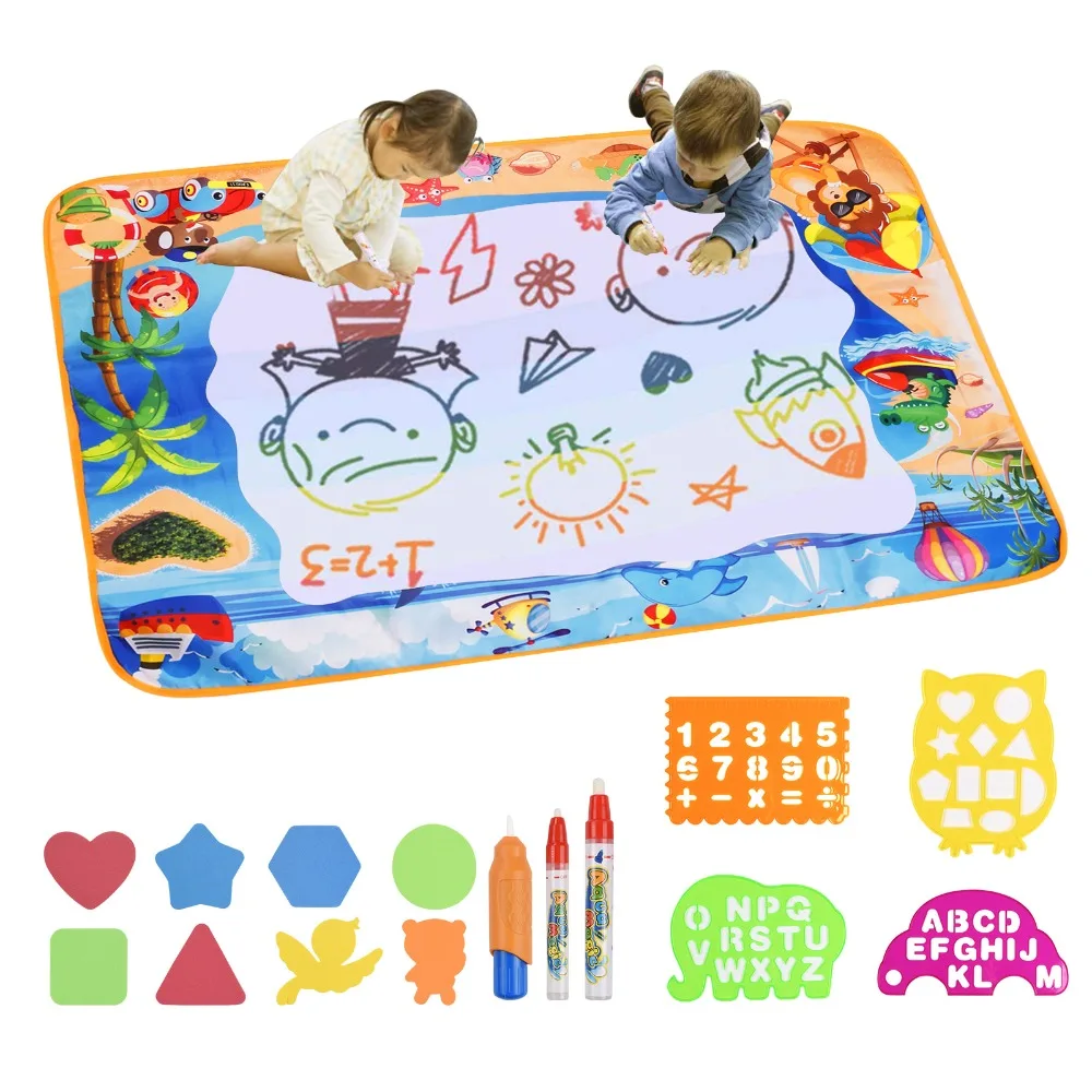 

Large Size Magic Water Doodle Mat Mess Free Safe Reusable Painting Canvas Educational Drawing Board 100*70CM Best Gift For Kids