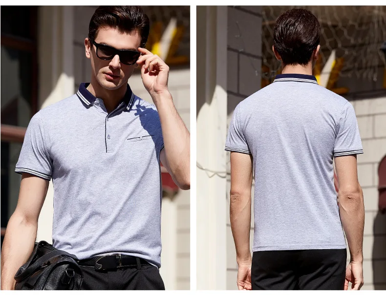 Top Brand Fashion Men Polo Shirt Mens Solid Pure Color Tops Business Casual Short Sleeve Cotton Fitness Comfortable VW polo (11)
