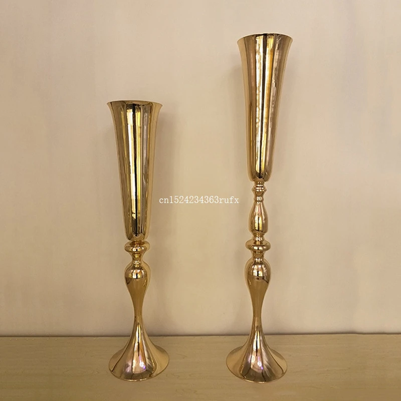 

10pcs 90cm/74cm Metal Flowers Vases Table Centerpiece For Mariage Wedding Decoration Road Lead Decoration Wholesale