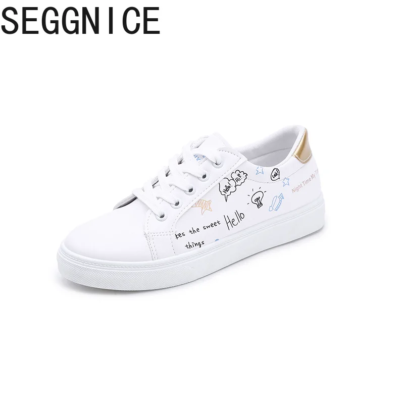

2019 Spring Tennis Feminino Lace-up White Shoes Woman PU Leather Solid Color Female Shoes Casual Women Shoes Zapatos Mujer