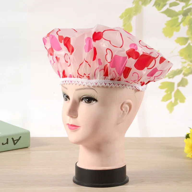 

1PC Color Random Dot Waterproof Shower Cap Thicken Bath Hat Bathing Cap for Women