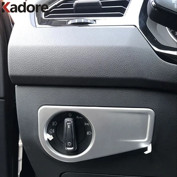 

For Volkswagen Tiguan 2017 2018 2019 MK2 Headlight Switch Control Decorative Cover Trims Interior Moulding Frame Protector