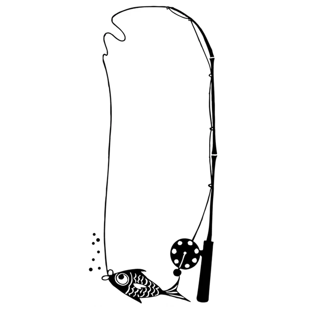 Buy 7.9CM*18.4CM Interesting Fishing Rod Decal Vinyl