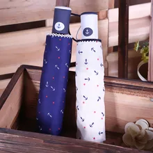 Креативный маленький чистый и свежий 30-процентный Якорный складной зонт рекламный темно-синий зонт женские зонты от дождя для мужчин