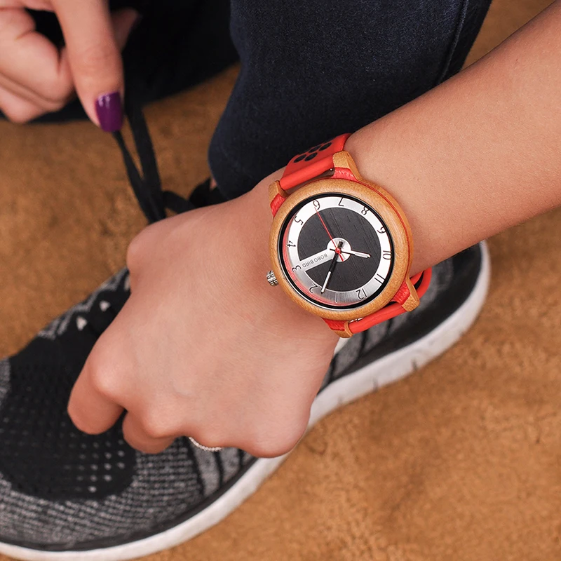 BOBO BIRD женские часы бамбуковые деревянные часы мягкий цвет силиконовый ремешок модные спортивные наручные часы в подарочной коробке K-R11