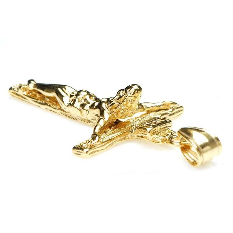 Vintage Classic Punk Statement Necklace Trendy Male Silver Gold Color Crucifix Cross Jesus Piece Necklace&Pendants Men Jewelry