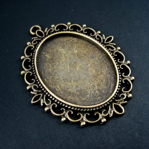 

30x40mm setting victorian oval bezels tray base vintage bronze pendant charm 1421038