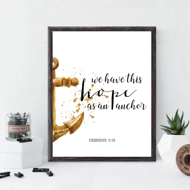 Библейские стихи Hope Quotes холст плакаты печать Писание христианская настенная