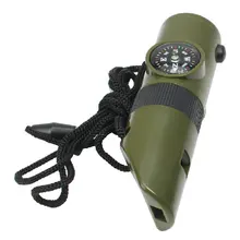 7 в 1 Военный Свисток для выживания в чрезвычайных ситуациях Комплект компас светодиодный свет термомет инструменты для кемпинга путешествия