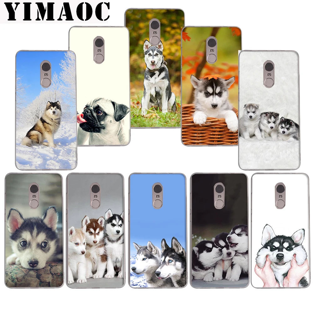 

YIMAOC 123z cute dog Husky PUG Soft Case for Xiaomi Mi a1 a2 f1 6 8 lite se mix 2s Redmi 5 6 6a S2 Plus 5A Note 5 6 Pro 4 X