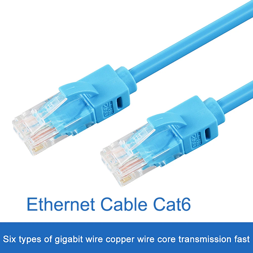 Blue Ethernet Internet LAN CAT5e Network Cable for Computer Modem Router Lot
