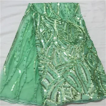 

African Lace Fabric 2019 New Design Embroidered African Swiss Voile Lace Bridal High Quality Sequins French Tulle Lace Fabric