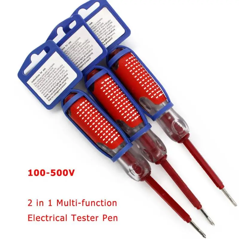 100-500 в 2 в 1 Многофункциональный Электрический тест er ручка двойная головка отвертка детектор зонд промышленный тест Напряжения Ручка