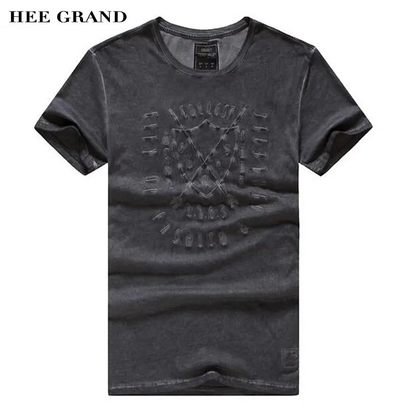 

HEE GRAND 2017 New Arrival Men Summer T- Shirts 100% Cotton Comfortable Material Casual Pattern Printed Men Top Tees MTS2363