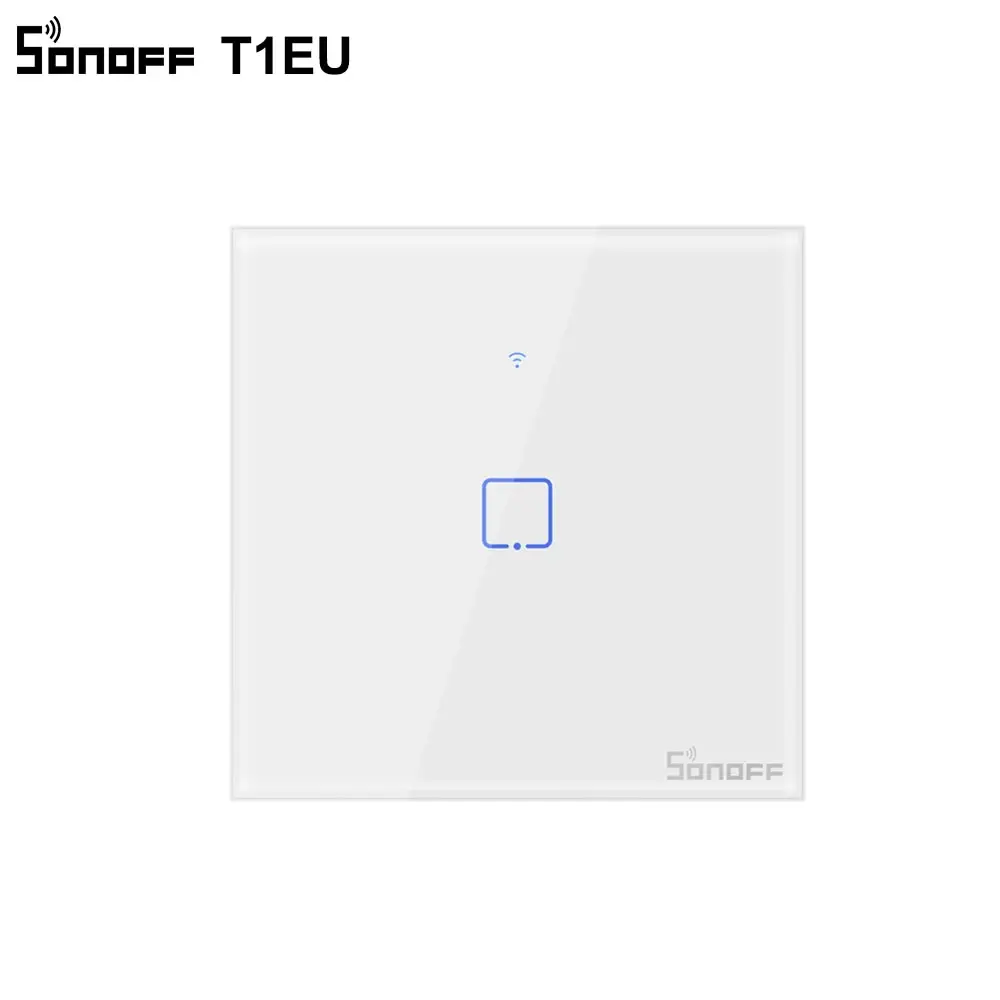 SONOFF T1EU Wifi Smart Switch Touch Screen Remote ON/OFF 1/2/3 Gang 433Mhz RF/Voice/APP/Touch Control 86 Type Smart Home TX