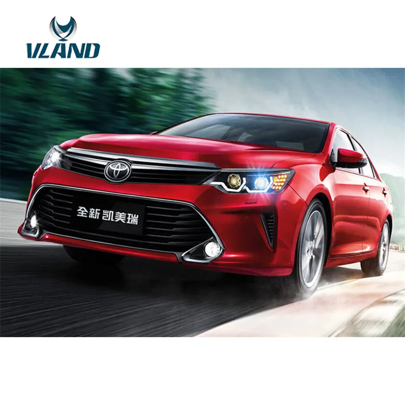 VLAND завод для автомобиля головной светильник фара Camry 2015 2016 V50 светодиодный с день
