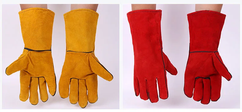 Welding Gloves,Split Leather Welder`s Gloves, Wear-resistant Thickening Protective Gloves (7)