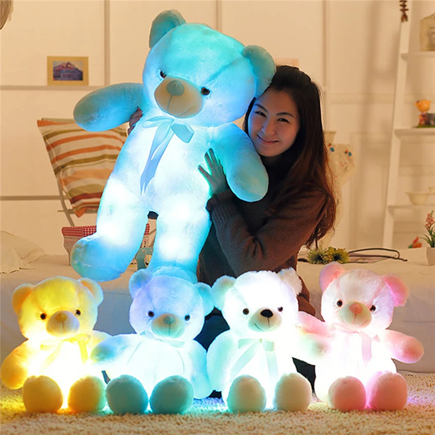 

Kids Favorites Night Light Cute 50cm/30cm Lovely Soft LED Colorful Glowing Teddy Bear Stuffed Plush Toy Gifts For Birthday Party
